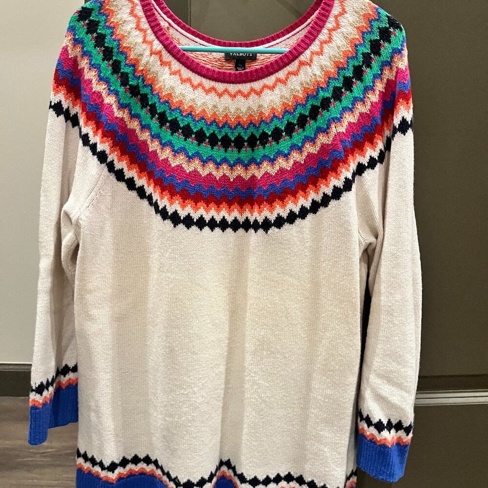 Talbots Size XL casual loose fit colorful sweater-Great Condition